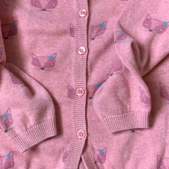 Girls Fox Button Cardigan - Picture 3 of 5